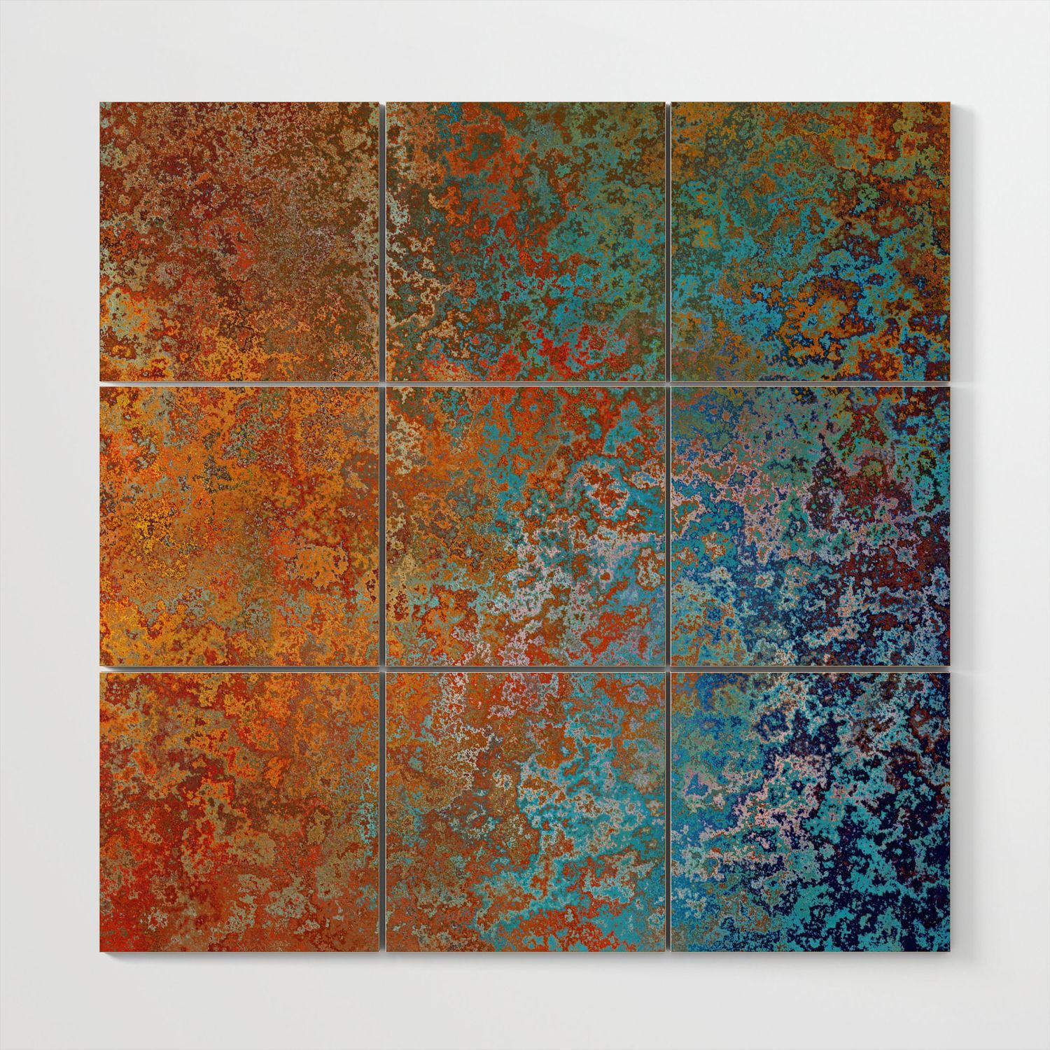 Vintage Rust Wall Art For Latest Vintage Rust, Copper And Blue Wood Wall Artmegan Morris (Photo 1 of 15)