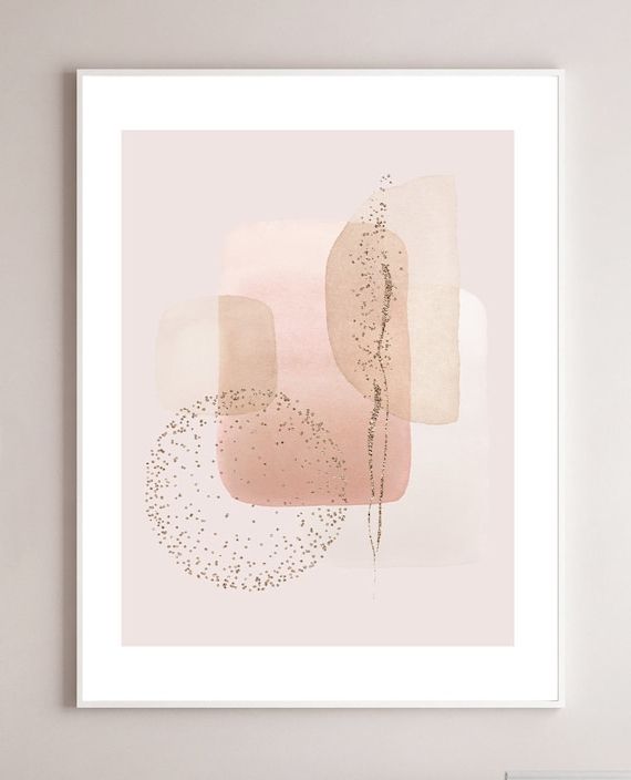 Well Known Cream Wall Art For Pink Gold Glitter & Cream Wall Art / Abstract Wall Art / – Etsy Italia (Photo 6 of 15)