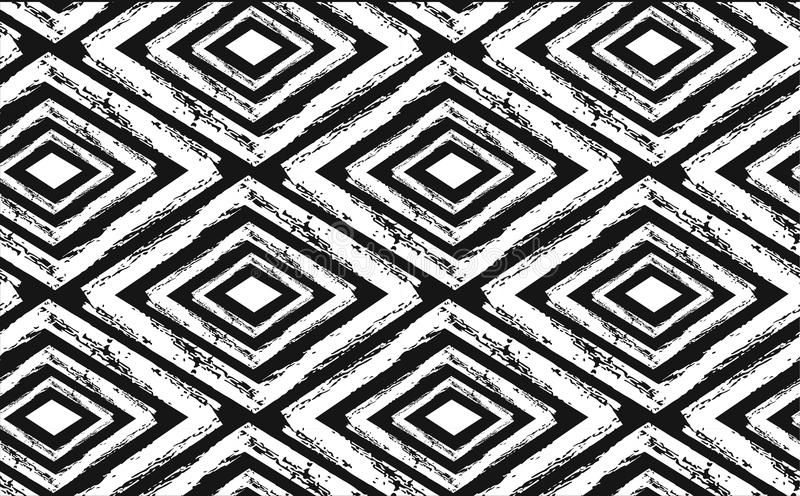 Well Known Hand Drawn Seamless Tribal Pattern In Black And Cream. Modern Textile, Wall  Art, Wrapping Paper, Wallpaper Design (View 7 of 15)
