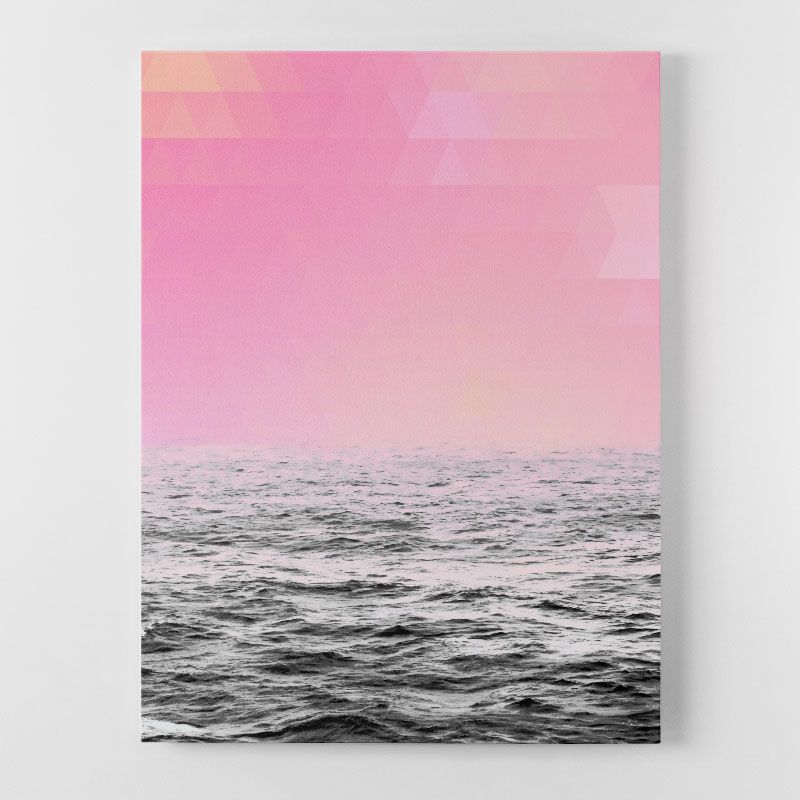 Well Known Pink Sky At Sea Canvas Wall Art Print With Pink Sky Wall Art (View 9 of 15)