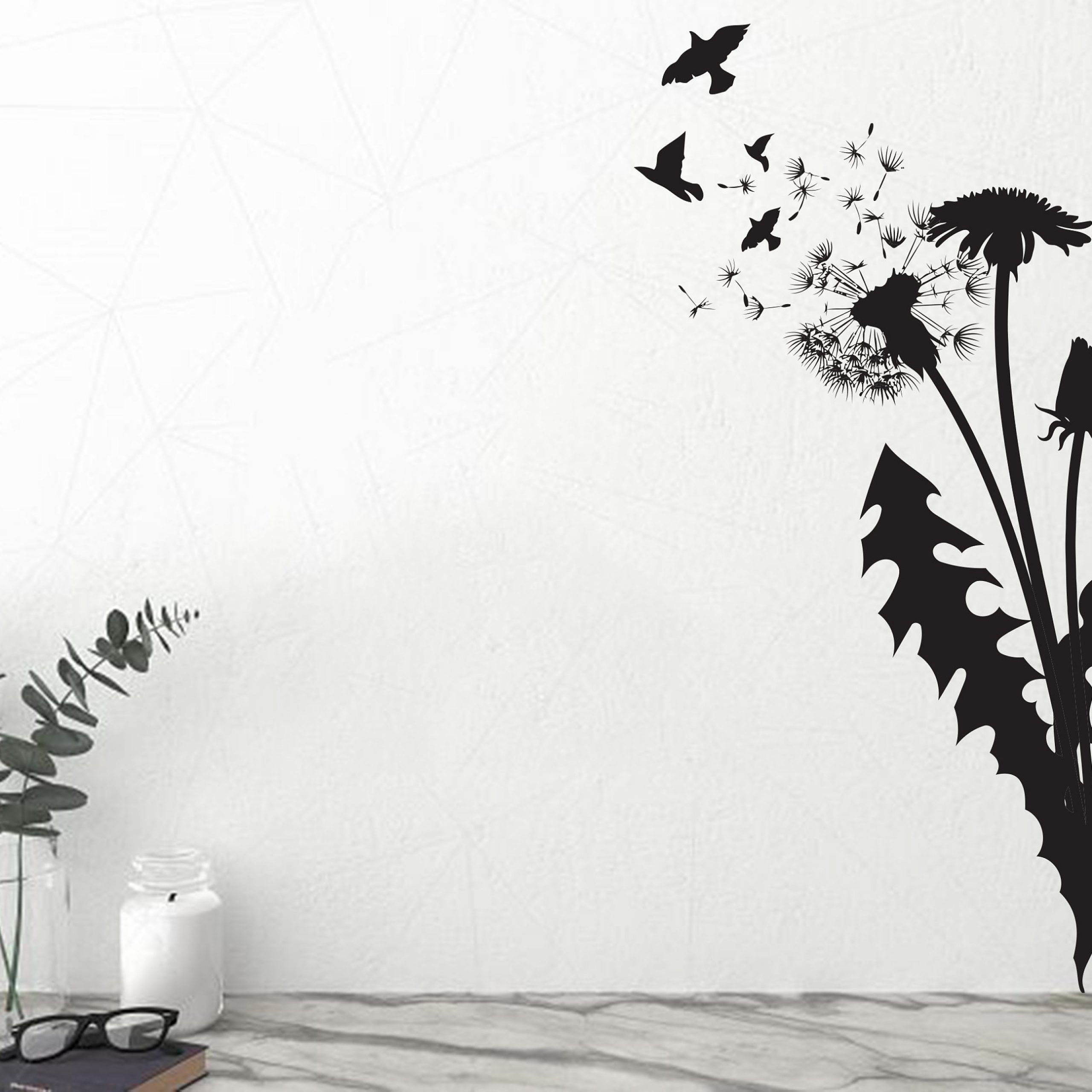 Well Liked Dandelion And Flying Birds Wall Art Decor Dandelion Wall Decal – Etsy  Ireland Regarding Flying Dandelion Wall Art (View 11 of 15)