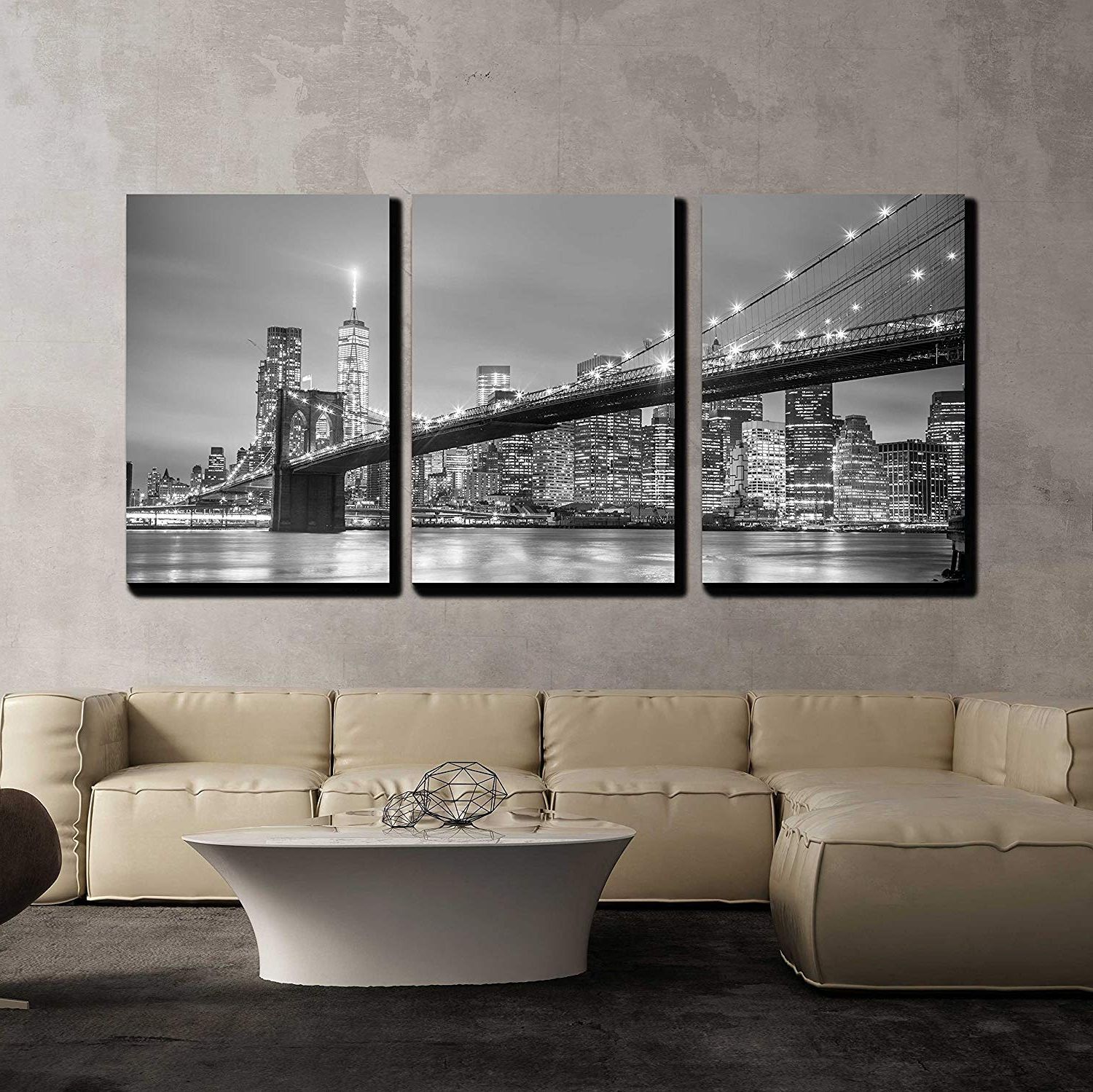 Well Liked Town Wall Art For Wall26 3 Panels Canvas Art Black And White City Landscape Prints Modern Wall  Art Decor, 24 X 36 Inch – Walmart (Photo 15 of 15)