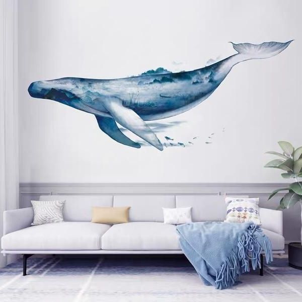 Whale Wall Art, Whale Wall Decals, Wall Stickers Home  Decor (View 4 of 15)
