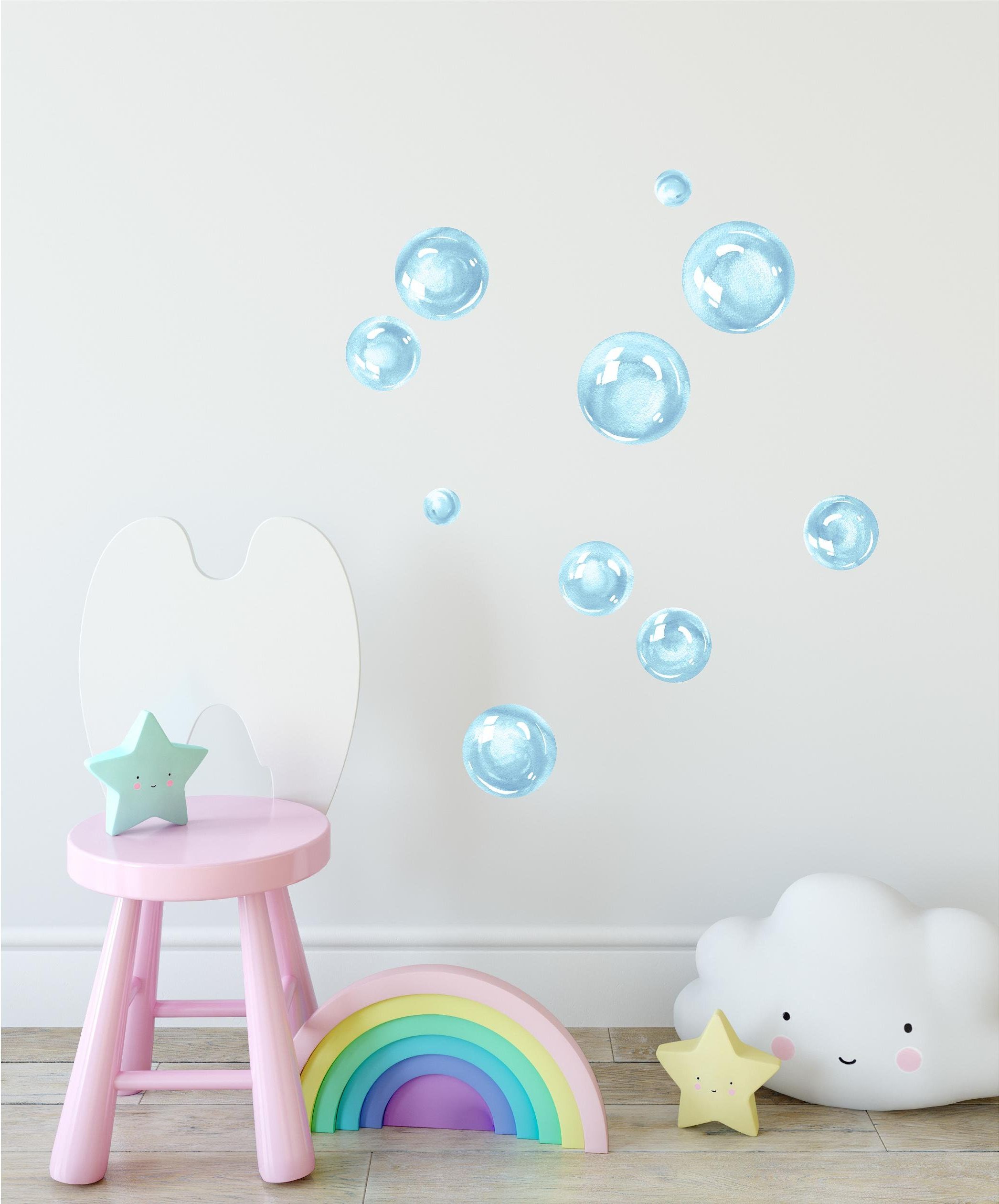 Widely Used Watercolor Blue Bubbles Wall Decal Set Ocean Sea Bubble Fabric – Etsy In Bubble Wall Art (Photo 7 of 15)