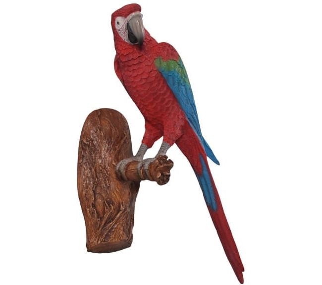 2017 Bird Macaw Wall Sculpture With Macaw Parrot Wall Decor (red & Blue) Sculptures (Photo 4 of 15)