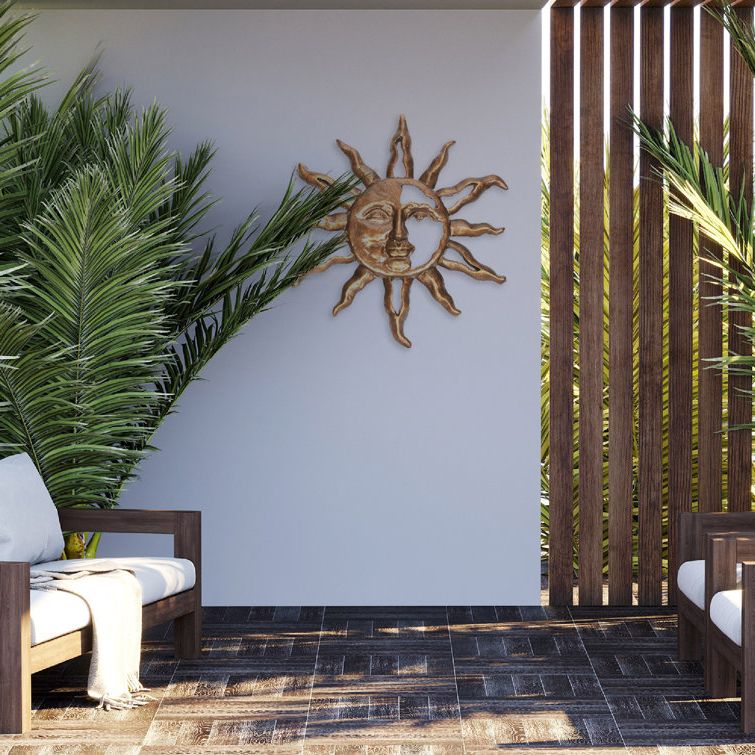 2018 Southern Patio Sales 22.5"h Sunface Metal Wall Outdoor Décor & Reviews (Photo 12 of 15)