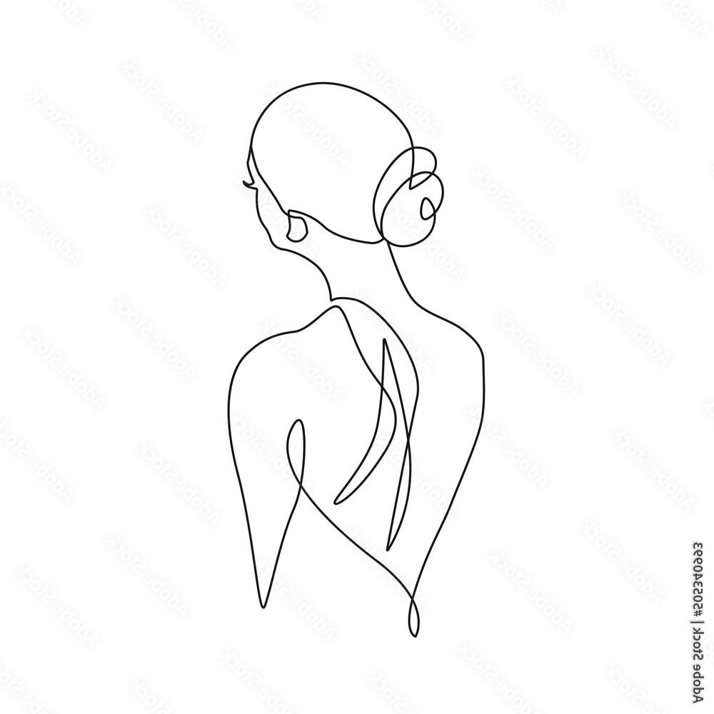 Adobe Stock For One Line Women Body Face Wall Art (View 3 of 15)
