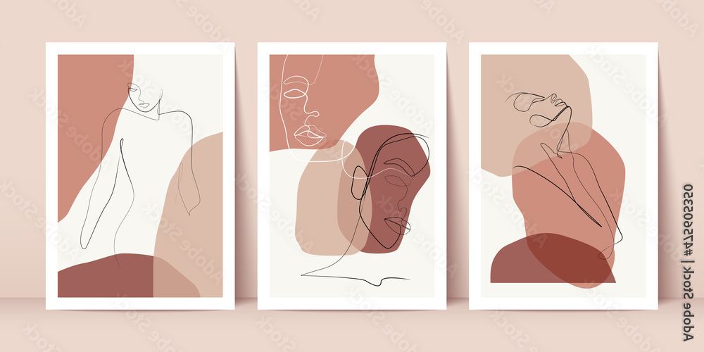 Adobe Stock Within Well Known One Line Women Body Face Wall Art (Photo 9 of 15)