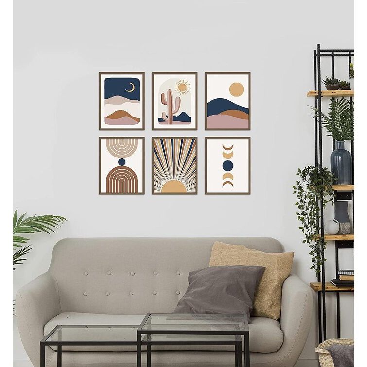 Aesthetic Wall Art Within 2018 Corrigan Studio® Boho Wall Art Prints Southwestern Art Wall Decor Neutral Aesthetic  Wall Collage Kit, Modern Wall Art Desert Bedroom Posters, (Photo 9 of 15)