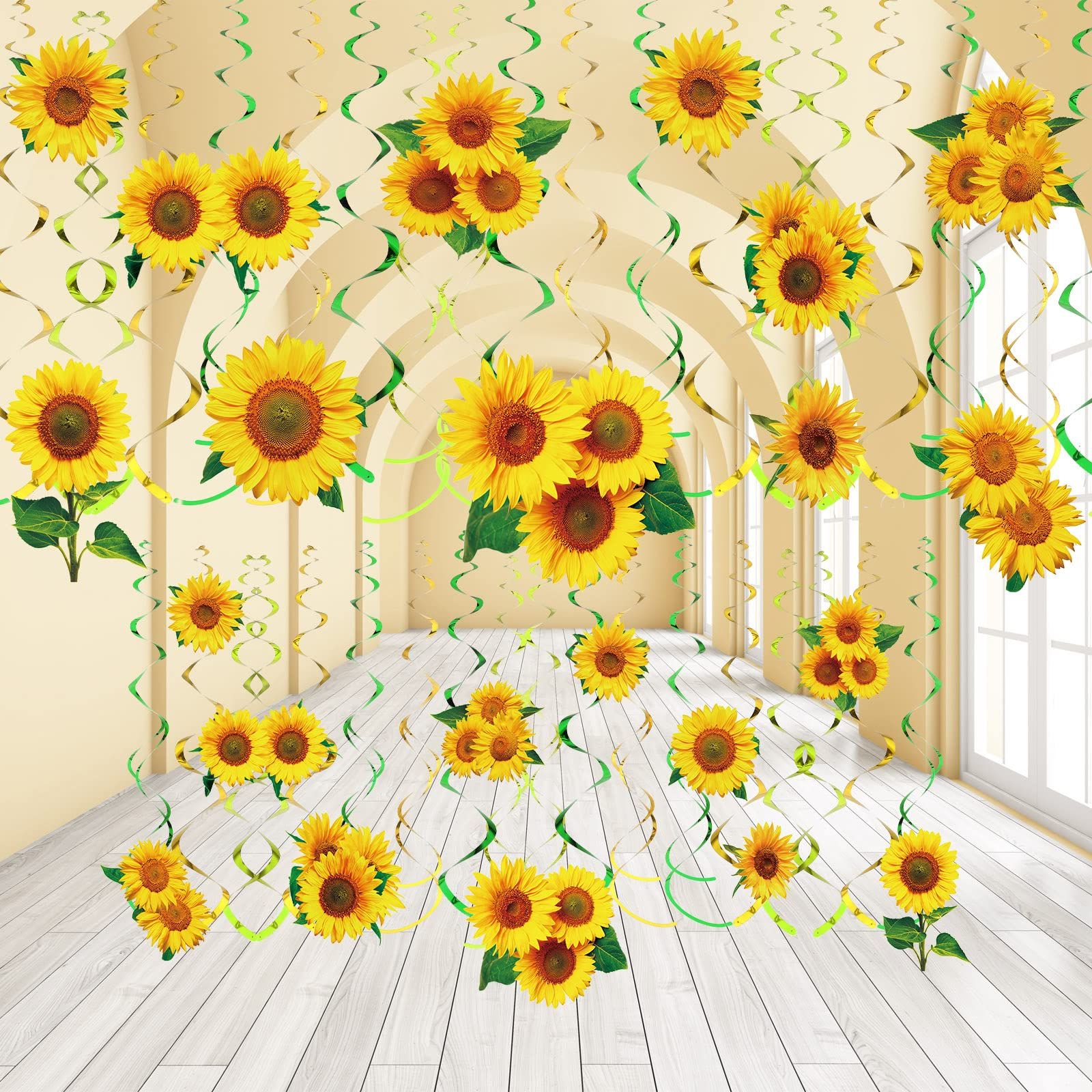 Amazon: 30 Pieces Sunflower Hanging Swirls Decorations Sunflower Party  Supplies Sun Flowers Party Foil Swirls Ceiling Wall Decor For Sunflower  Themed Party Baby Shower Birthday Party Favor Supplies : Home & Kitchen For Favorite Hanging Sunflower (Photo 4 of 15)