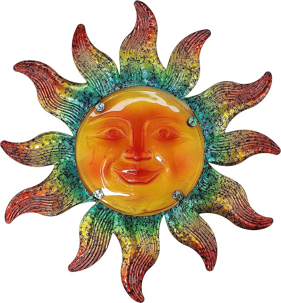 Amazon: Joybee Metal Sun Face Wall Art Decor Sunface All Decor Home  Decor Artistic Sun Face Metal Wall Sculpture For Indoors Or Outdoors  Kitchen Farmhouse Patio Porch (13.25*12.5inch) : Patio, Lawn & Garden Intended For Preferred Sun Face Metal Wall Art (Photo 2 of 15)