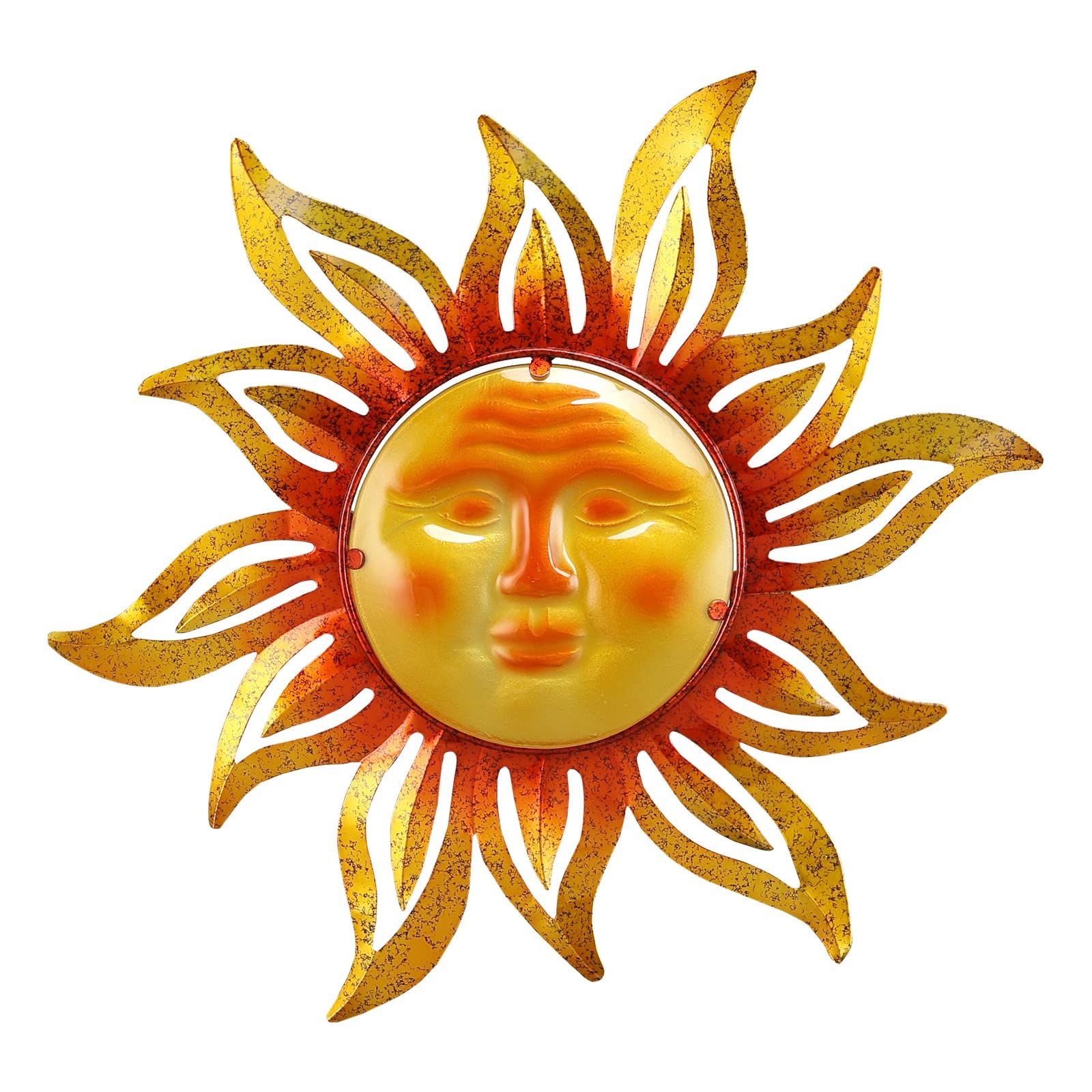 Amazon : Newvees Metal Sun Outdoor Wall Art Decor Large 19 Inch, Hanging  For Indoor Outdoor Patio Garden Fence Deck Yard Pool Wall Sculpture  Decoration For Living Room Bedroom Colorful Unique : With Regard To Widely Used Hanging Wall Art For Indoor Outdoor (Photo 13 of 15)