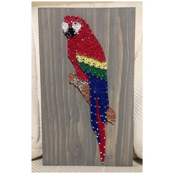 Best And Newest Made To Order Macaw String Art Parrot Decor Bird Wall Art – Etsy Italia Regarding Bird Macaw Wall Sculpture (View 5 of 15)