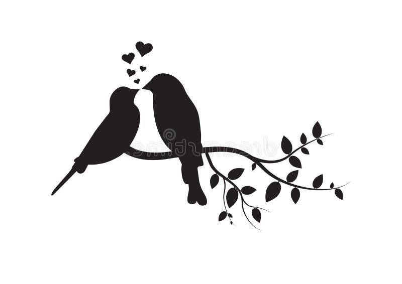 Birds On Branch, Wall Decals, Couple Of Birds In Love, Birds Silhouette On  Branch And Hearts Illustration Stock Vector – Illustration Of Romantic,  Design: 139552848 Inside 2018 Silhouette Bird Wall Art (View 13 of 15)