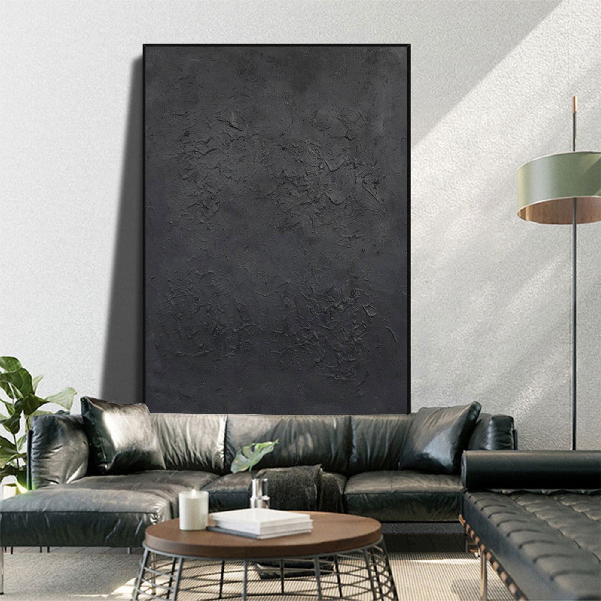 Black Minimalist Wall Art Pertaining To Most Recent Black Textured Wall Art Black Wall Art Black Abstract Painting – Etsy (View 7 of 15)