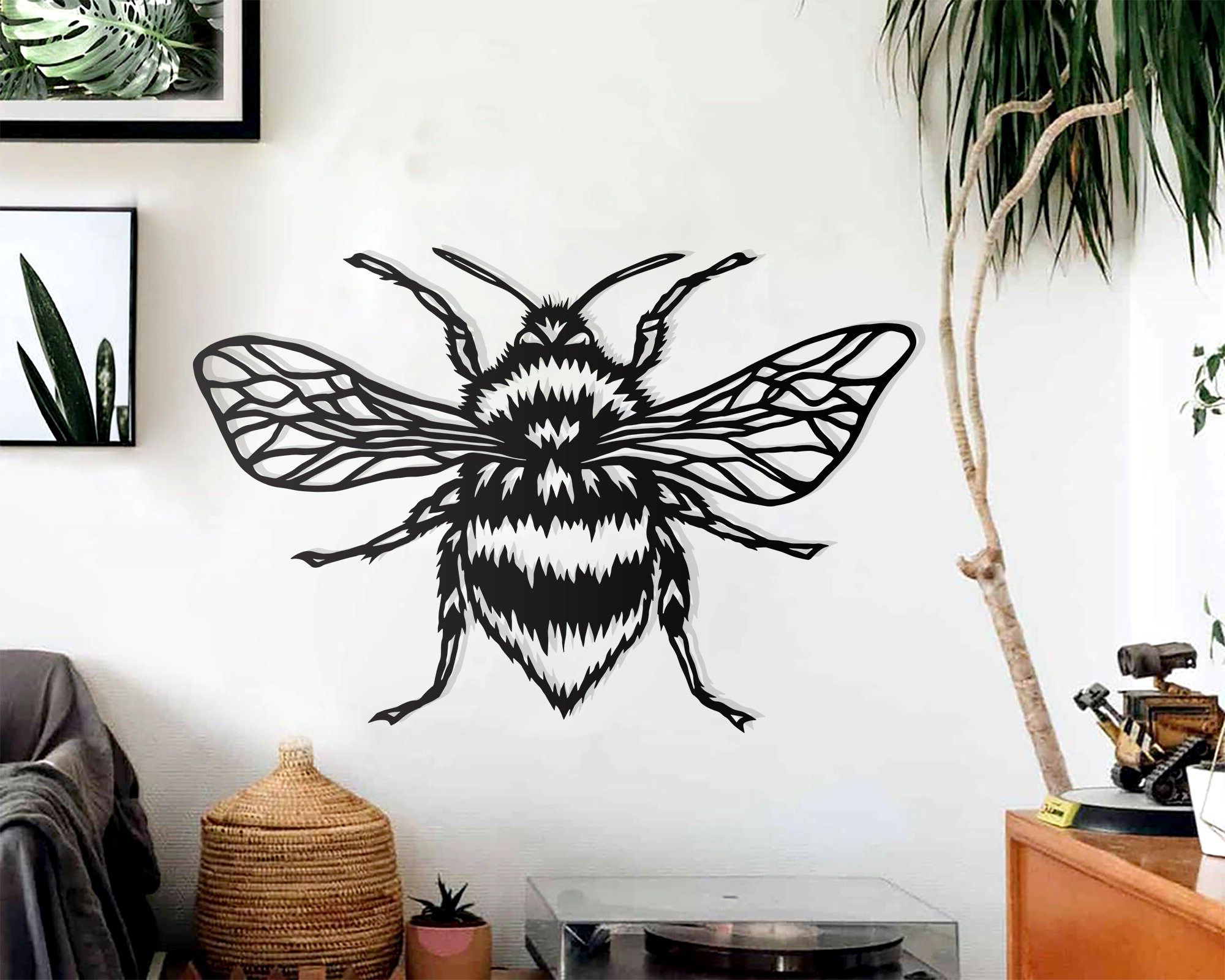 Bumble Bee Metal Wall Art Wall Decoration Living Room – Etsy Regarding Famous Metal Wall Bumble Bee Wall Art (View 11 of 15)