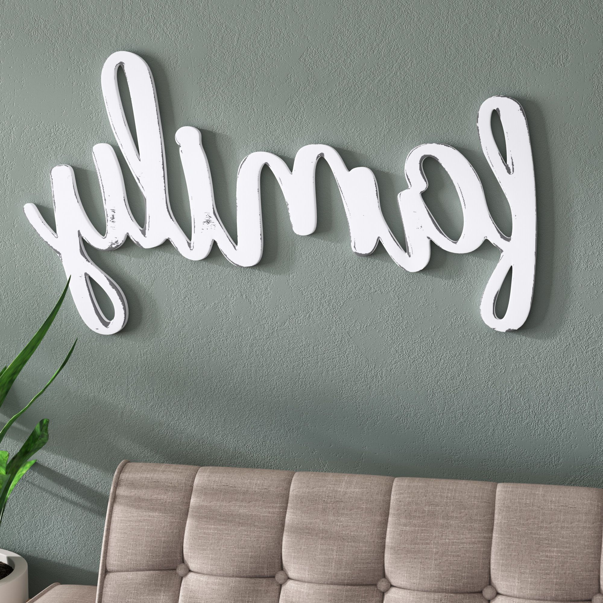 Family Word Wall Art In 2018 Gracie Oaks Huge Cursive Word 'family' Wall Décor & Reviews (Photo 13 of 15)