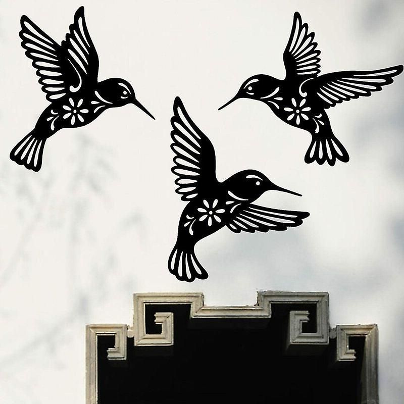 Fashionable Metal Bird Wall Sculpture Wall Art Inside Black Metal Bird Hummingbird Wall Decor, 3 Pieces  (View 11 of 15)