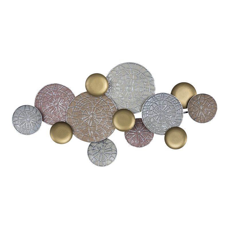 Favorite Stratton Home Decor Plates Modern Metal Centerpiece Wall Decor In  Multi Color Within Multicolor Metal Plates Centerpiece Wall Art (View 11 of 15)