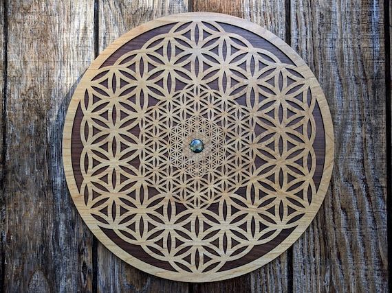 Flower Of Life Tesseract 22 2 Layer Intricate Wood – Etsy In Most Current Intricate Laser Cut Wall Art (View 13 of 15)