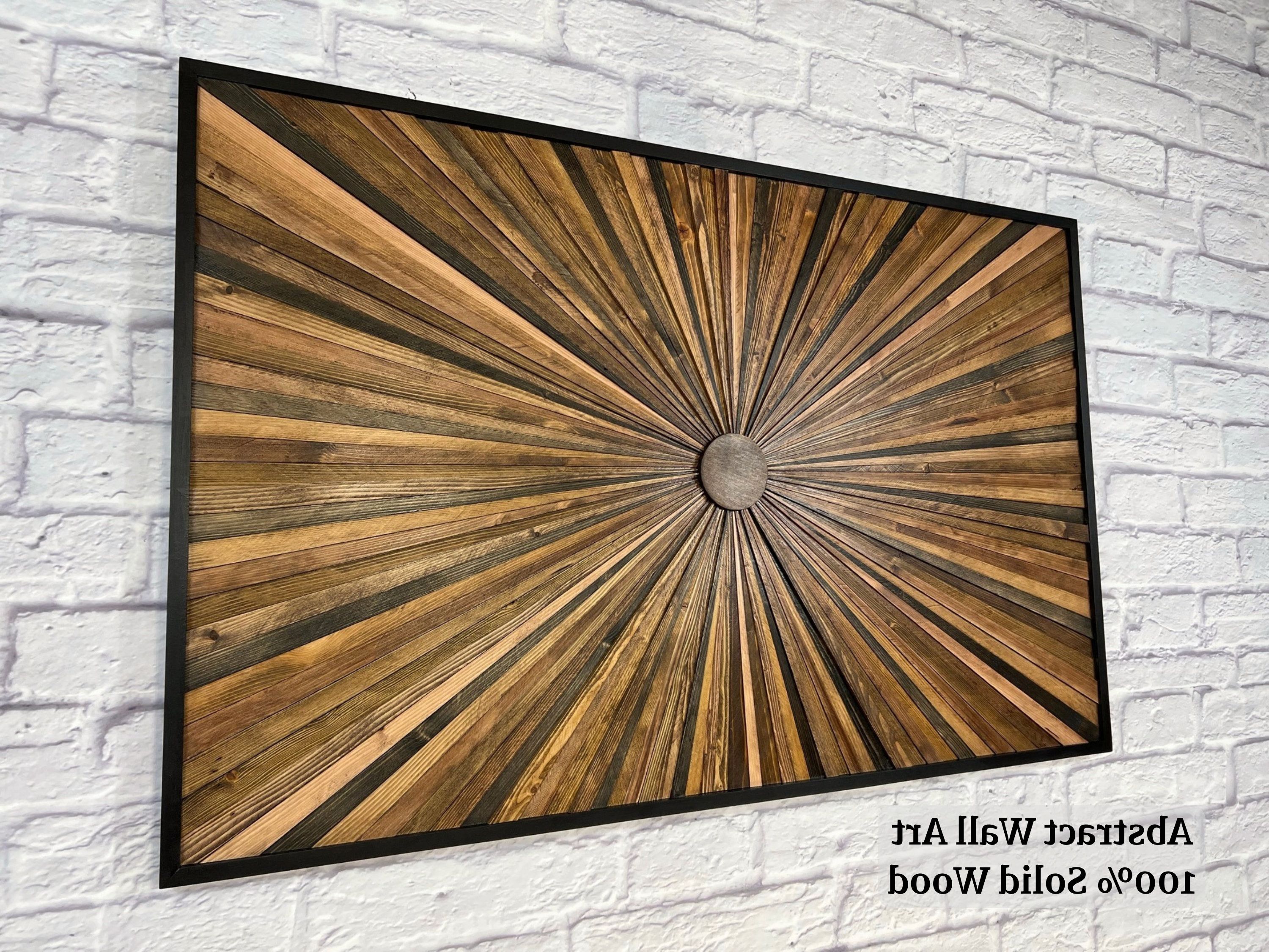 Geometric Wood Wall Art Unique Wood Wall Decor Rustic Wall – Etsy In Newest Rustic Decorative Wall Art (Photo 11 of 15)