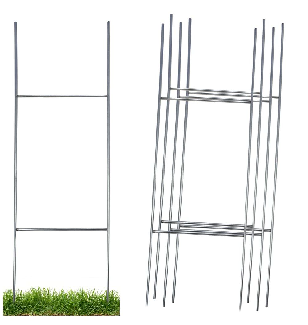 H Stakes H Frame Wire Wall Art Inside Well Liked Amazon : Heavy Duty Metal H Frame Wire Step Stake For Yard Signs – 10 X  30 Inch (10x30 – 5 Pack) : Patio, Lawn & Garden (View 5 of 15)