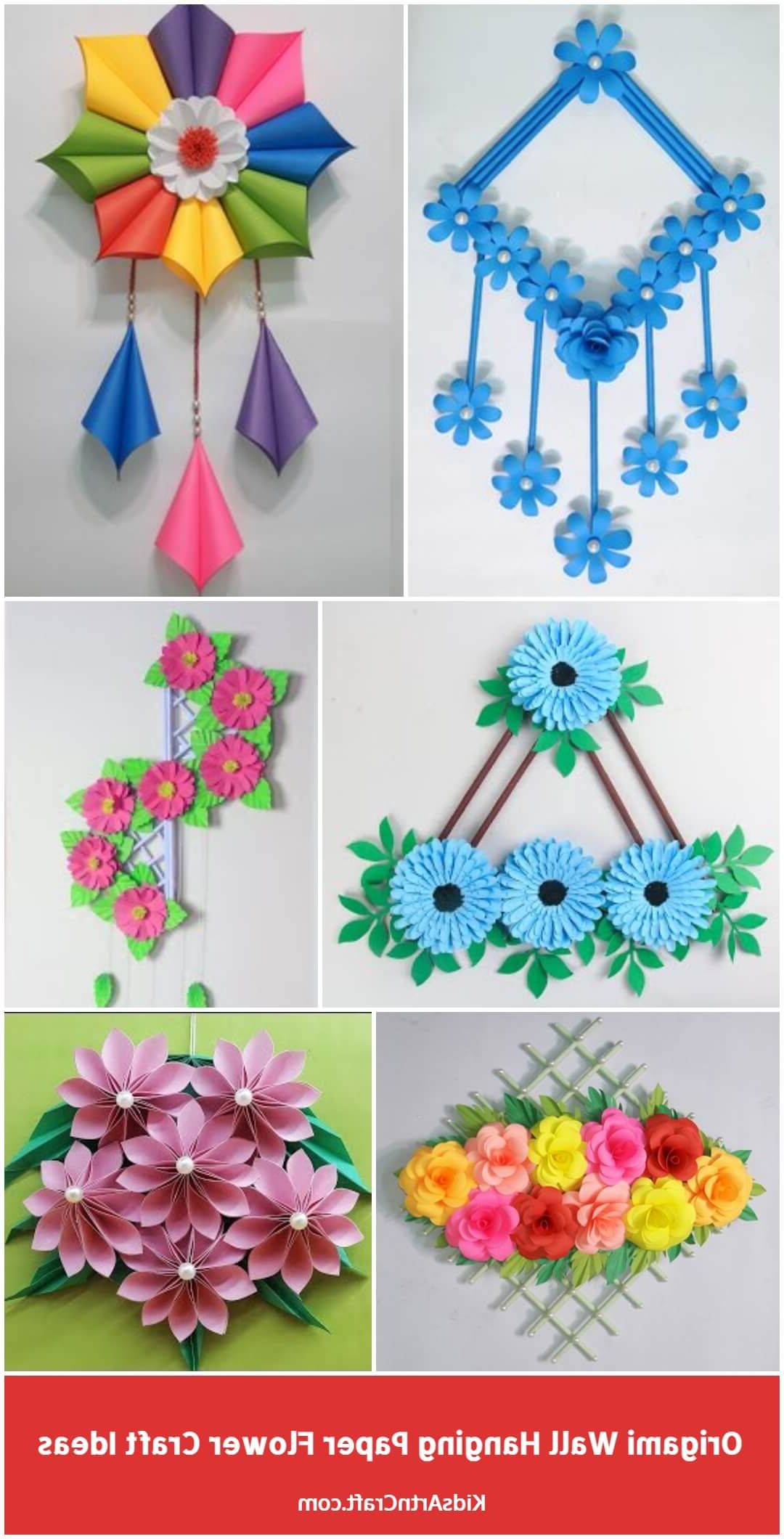 Handcrafts Hanging Wall Art With Most Recently Released Origami Wall Hanging Paper Flower Craft Ideas – Kids Art & Craft (View 14 of 15)