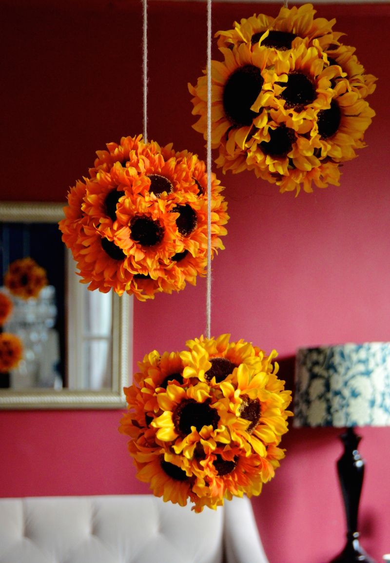 Hanging Sunflower Inside Widely Used Diy Hanging Sunflower Pendants (sunflower Kissing Balls) – Always Order  Dessert (View 2 of 15)