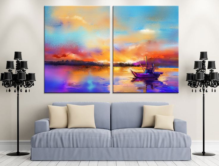 Heavy Duty Wall Art Intended For Well Known Impressionism Boat Wall Decor Painting Sailboat Canvas – Etsy (Photo 12 of 15)