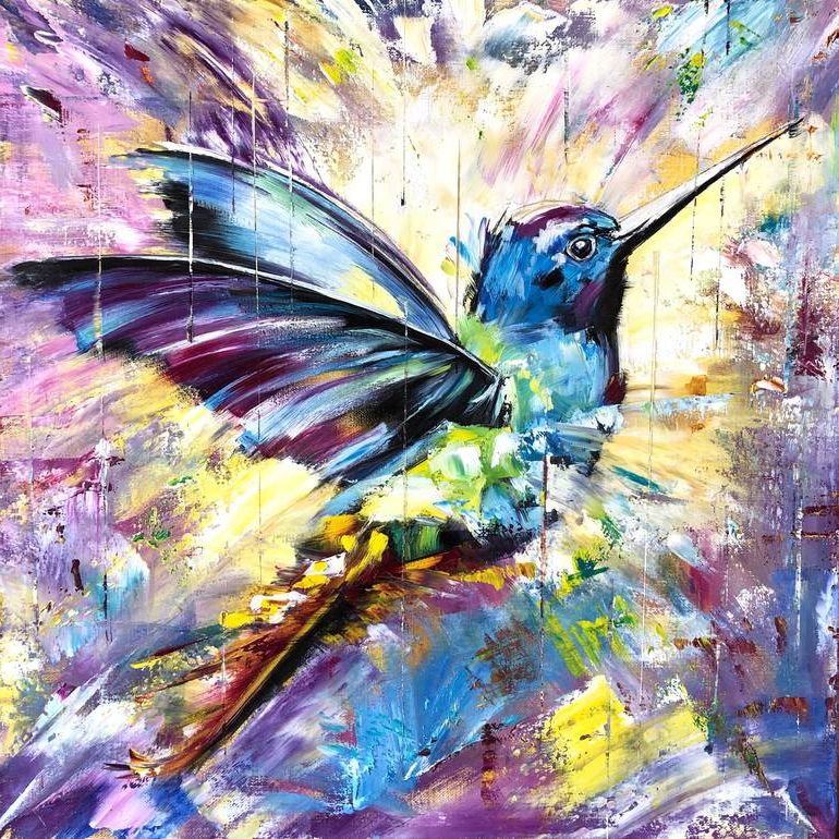 Hummingberd – Hummingbird Canvas Print, Canvas Wall Art, Small Bright Bird, Wall  Art Print, Colorful Wall Art, Painting Print, Stretched Canvas, Freed  Paintingmarina Skromova (View 8 of 15)