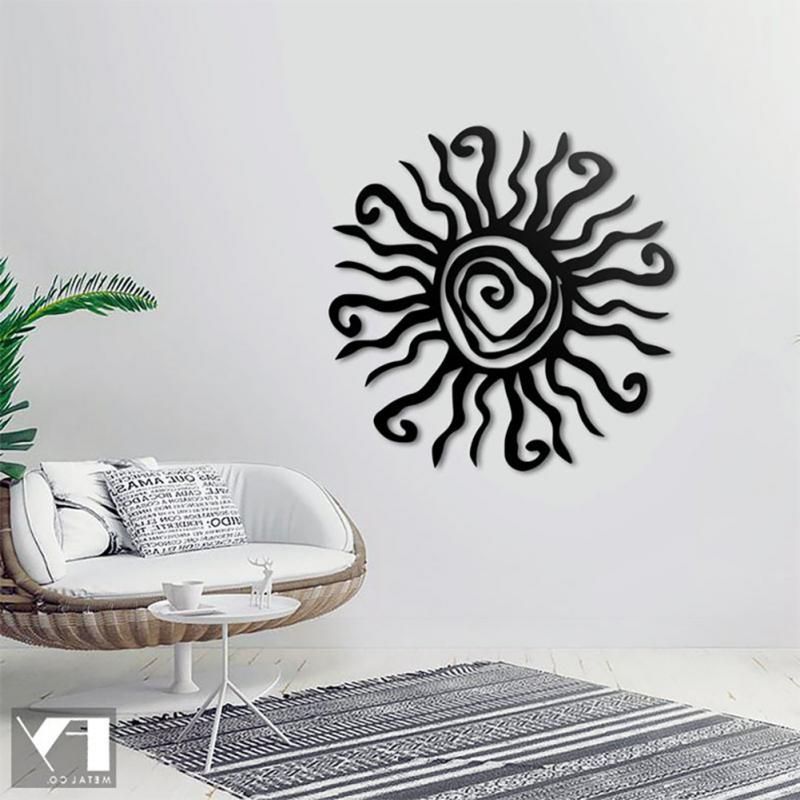 Iron Outdoor Hanging Wall Art Regarding Recent Wrought Iron Metal Wall Art Decoration Creative Sun Moon Statue Hanging  Ornaments Indoor And Outdoor Garden Wall Decoration New (View 10 of 15)