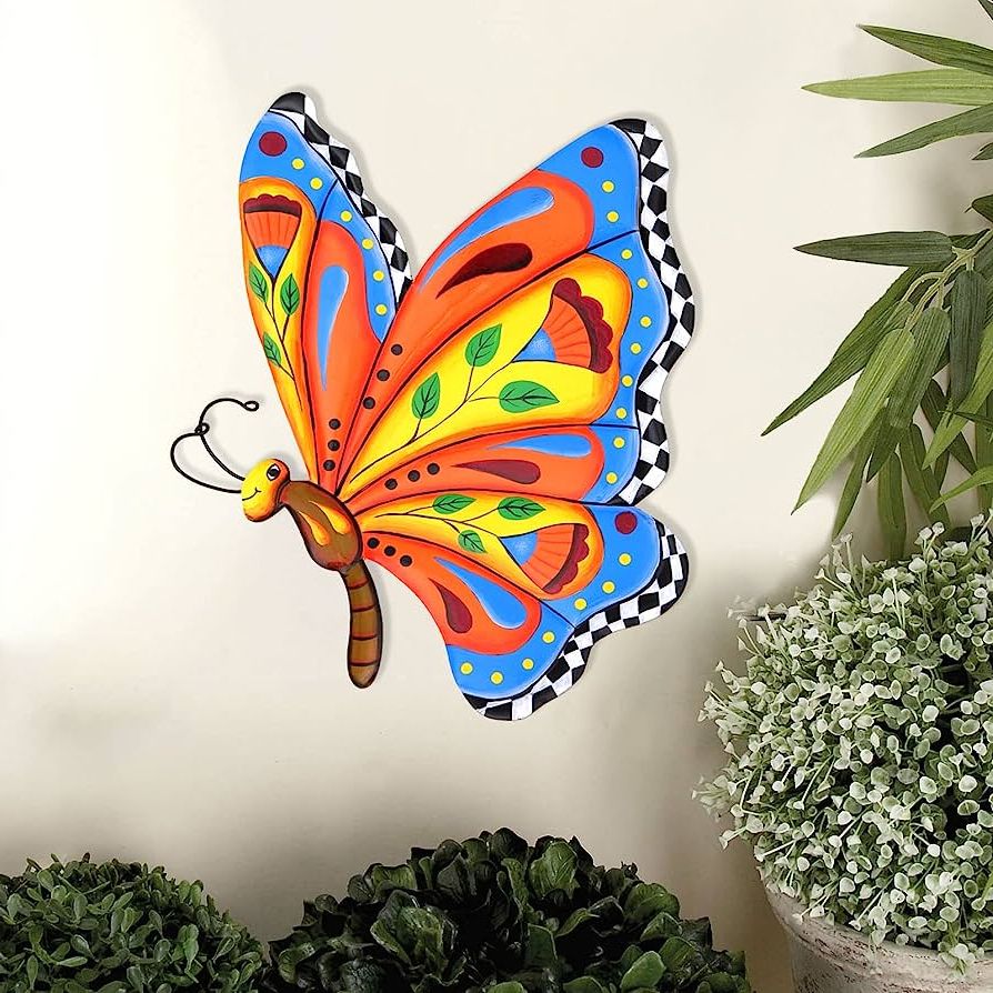 Iron Outdoor Hanging Wall Art Throughout Favorite Amazon: Sunnypark Metal Butterfly Outdoor Wall Art Decor,  (View 3 of 15)