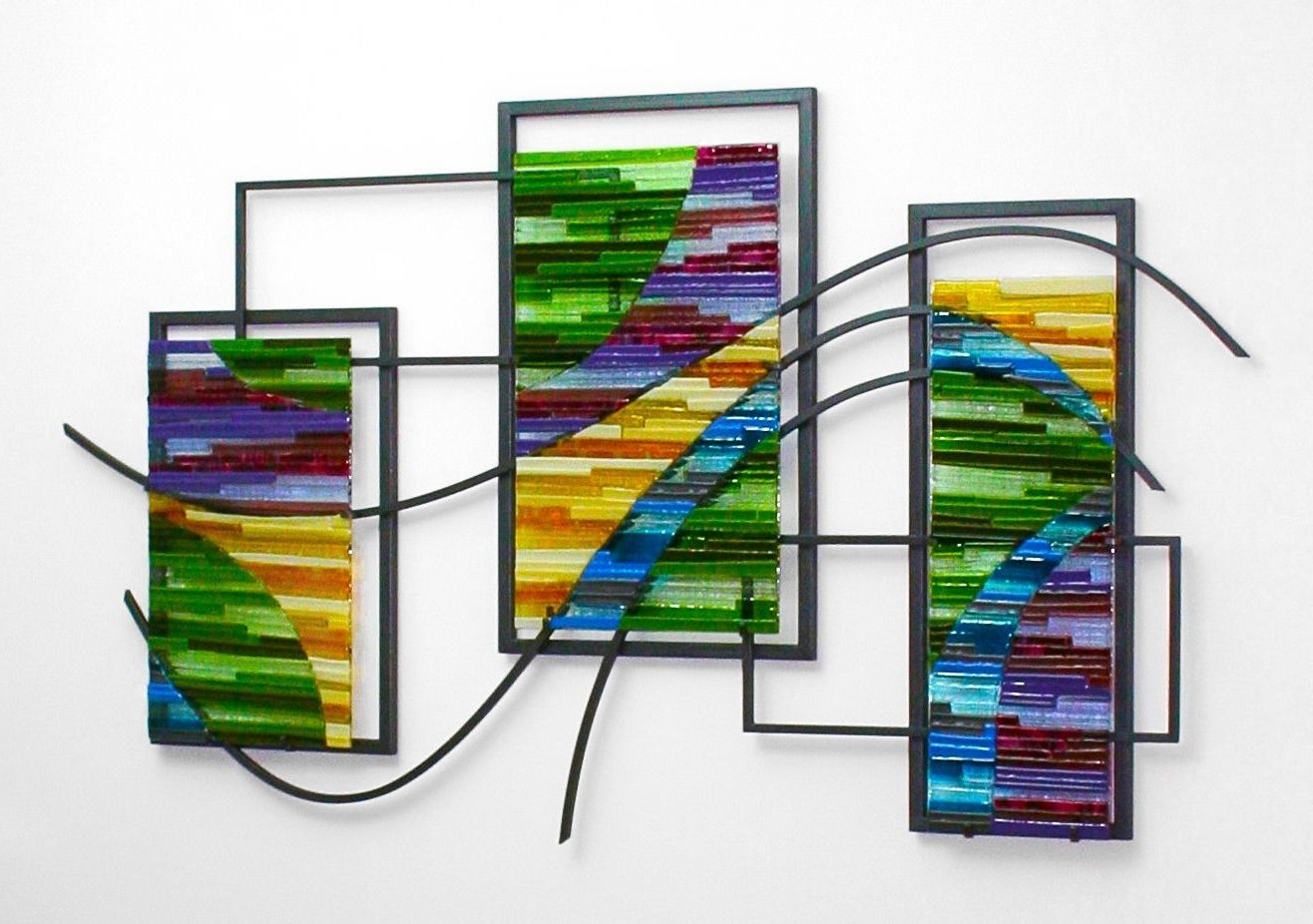 Latest Metal & Glass Hanging Wall Art Within Hand Made Fused Glass And Metal Wall Artbonnie M (View 5 of 15)