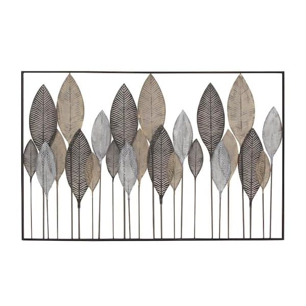 Litton Lane Leaf Tall Cut Out Bronze Wall Decor With Intricate Laser Cut  Designs 65650 – The Home Depot With Famous Intricate Laser Cut Wall Art (View 12 of 15)