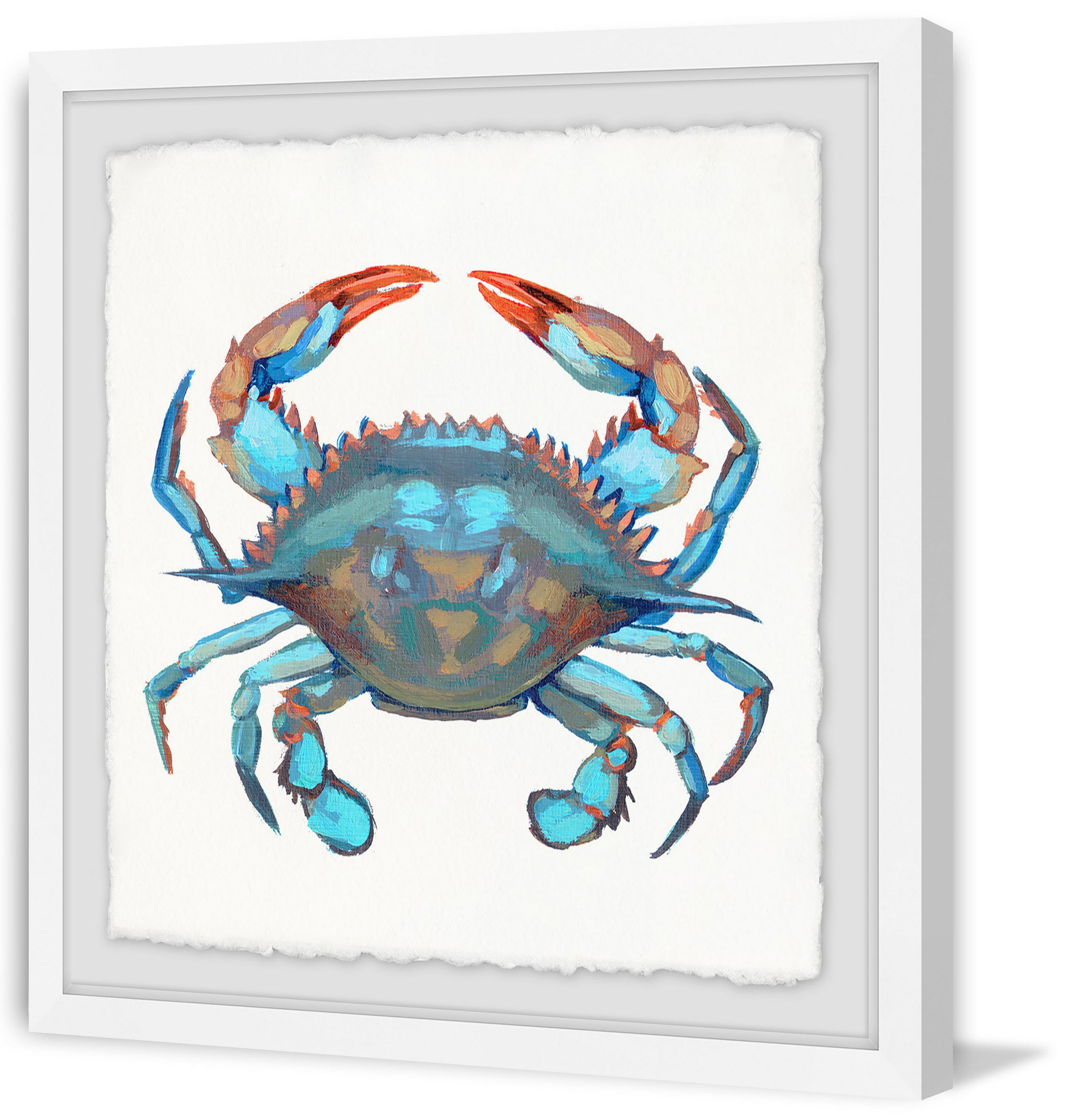 Marmont Hill Icy Blue Crab Framed Wall Art, 12" X 12" – Walmart Inside Widely Used Crab Wall Art (View 15 of 15)