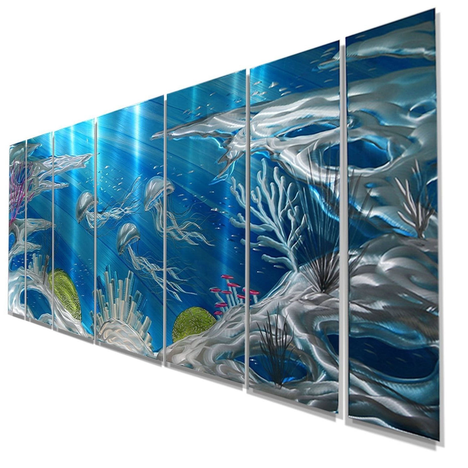 Metal Coastal Ocean Wall Art Intended For Most Current Statements2000 Large Tropical Metal Wall Art Beach Ocean Paintingjon  Allen – Deep Blue Sea Xl – On Sale – – 29794396 (Photo 14 of 15)