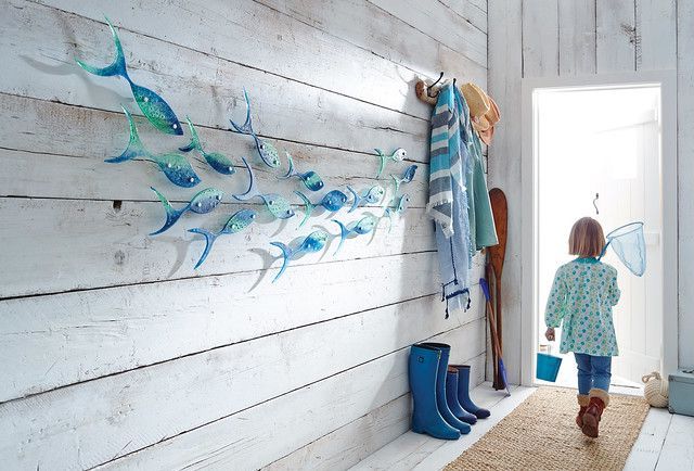 Metal & Glass Hanging Wall Art Pertaining To Best And Newest Blue Fish Wave B  (View 11 of 15)
