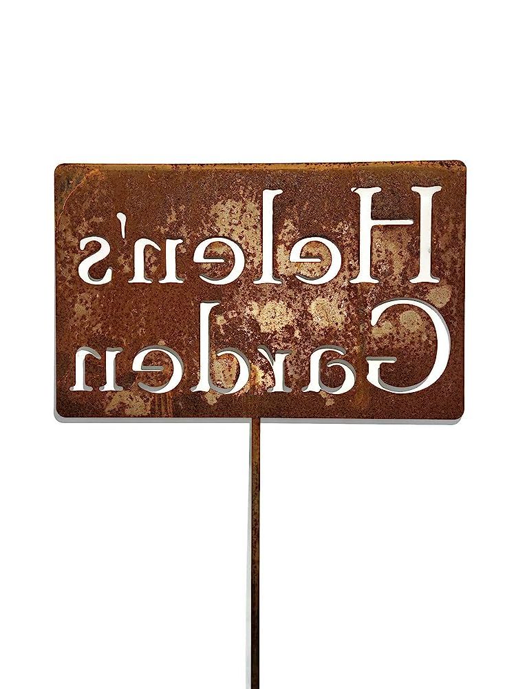 Metal Sign Stake Wall Art Inside Fashionable Amazon: Custom Metal Garden Stake And Pet Memorial Signs Wall Art Or  Staked Options 20 To 33 Inches Tall Rusted Or Powder Coated Finish  (rectangle Sign Plus Stake, 8x5 Inches) : Handmade Products (Photo 1 of 15)