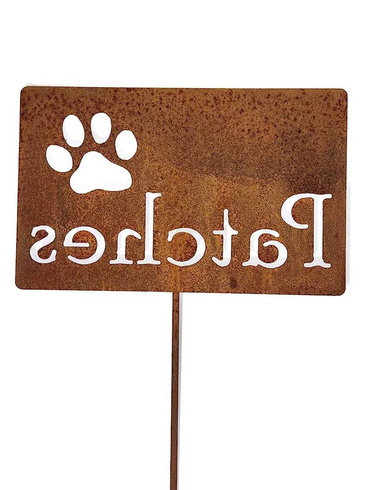 Metal Sign Stake Wall Art With Regard To Preferred Amazon: Custom Metal Garden Stake And Pet Memorial Signs Wall Art Or  Staked Options 20 To 33 Inches Tall Rusted Or Powder Coated Finish  (rectangle Sign Plus Stake, 11.5x (View 2 of 15)