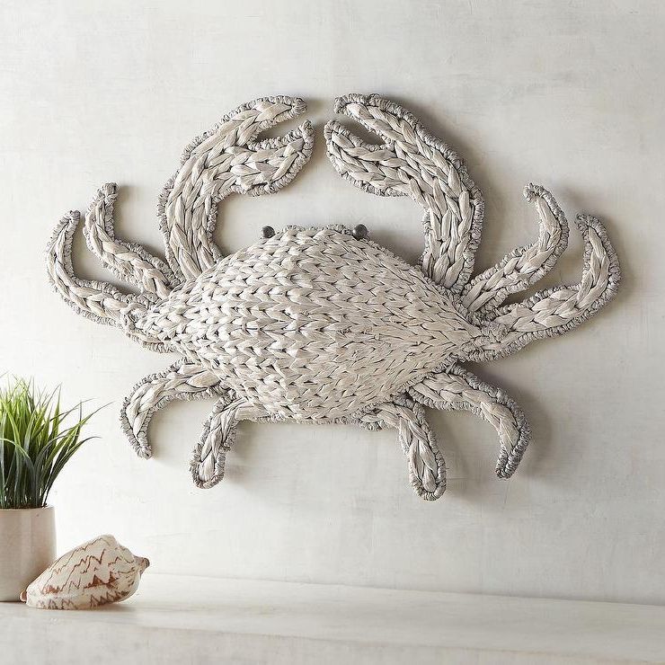 Most Up To Date Crab Wall Art Within White Woven Crab Wall Decor (View 13 of 15)
