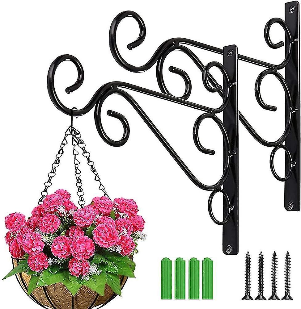 Most Up To Date Heavy Duty Wall Art Throughout 2 Pack Hanging Basket Brackets, Large Heavy Duty Wall Hanging Plant Basket  Bracket, 10 Inch Outdoor Indoor Home Garden Iron Plant Wall Hooks For Plant (Photo 10 of 15)