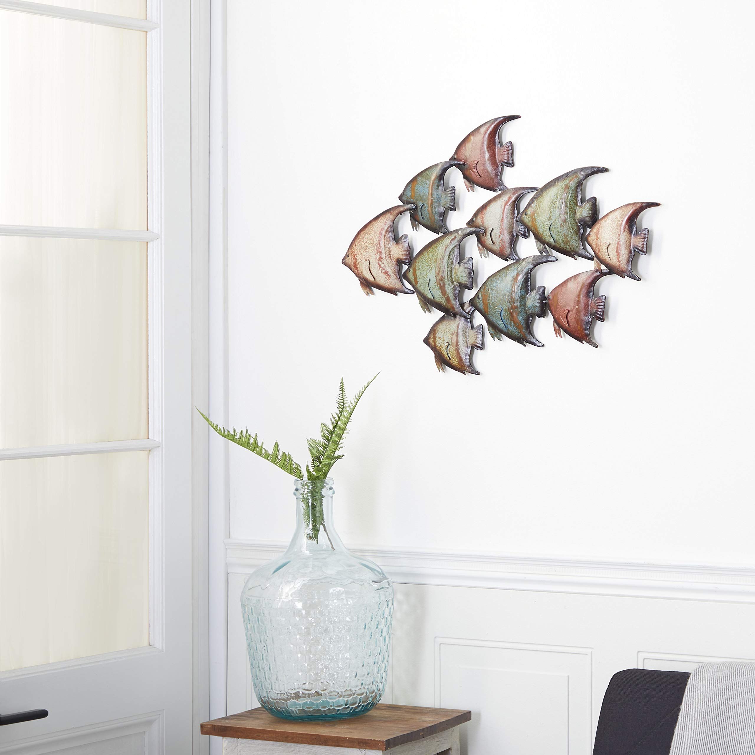 Most Up To Date Indoor Outdoor Wall Art Pertaining To Amazon: Deco 79 Metal Fish Indoor Outdoor Wall Decor, 26" X 18" X 1",  Multi Colored : Everything Else (View 8 of 15)