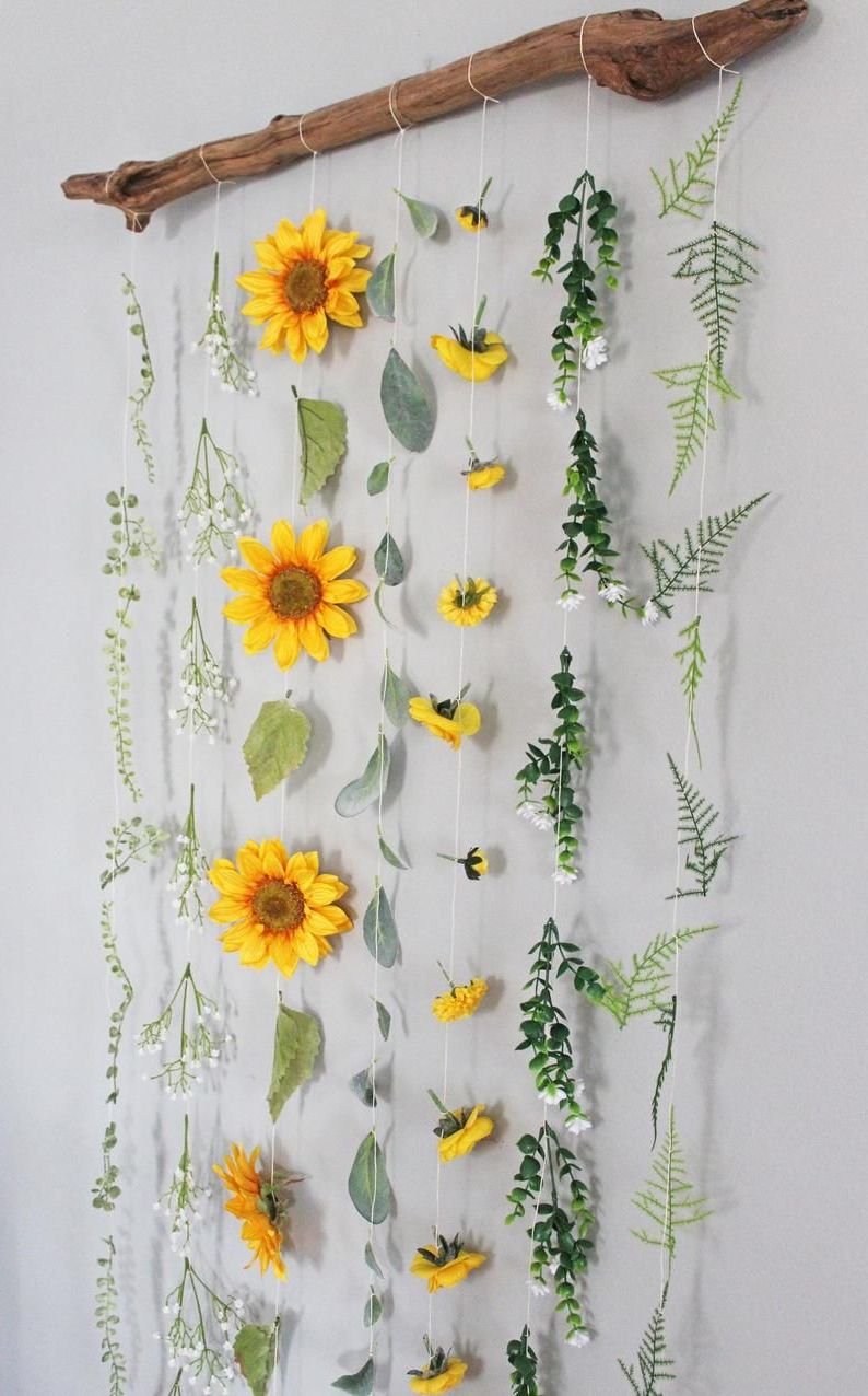 Newest Hanging Sunflower With Regard To Sunflower Wall Decor Sunflower Wall Hanging Sunflower Decor – Etsy (Photo 1 of 15)