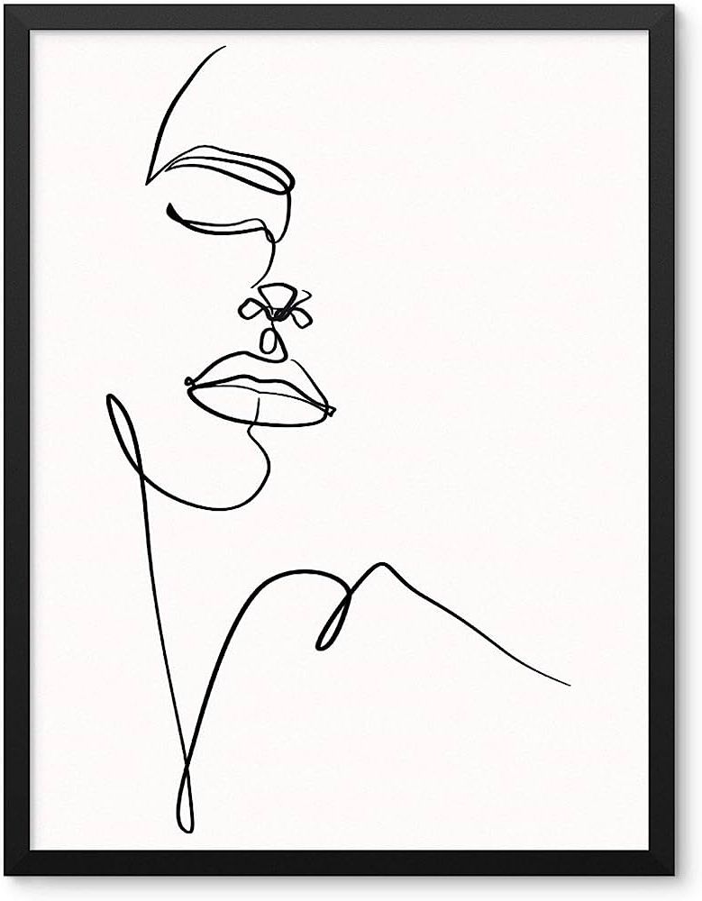 One Line Women Body Face Wall Art Regarding Favorite Amazon: Abstract Woman's Body Shape Wall Decor Art Print Poster – Female  One Line Silhouette 11"x14" Unframed Modern Minimalist Fashion Artwork For  Bedroom Living Room Bathroom Home Office (option 1): Posters & (Photo 6 of 15)