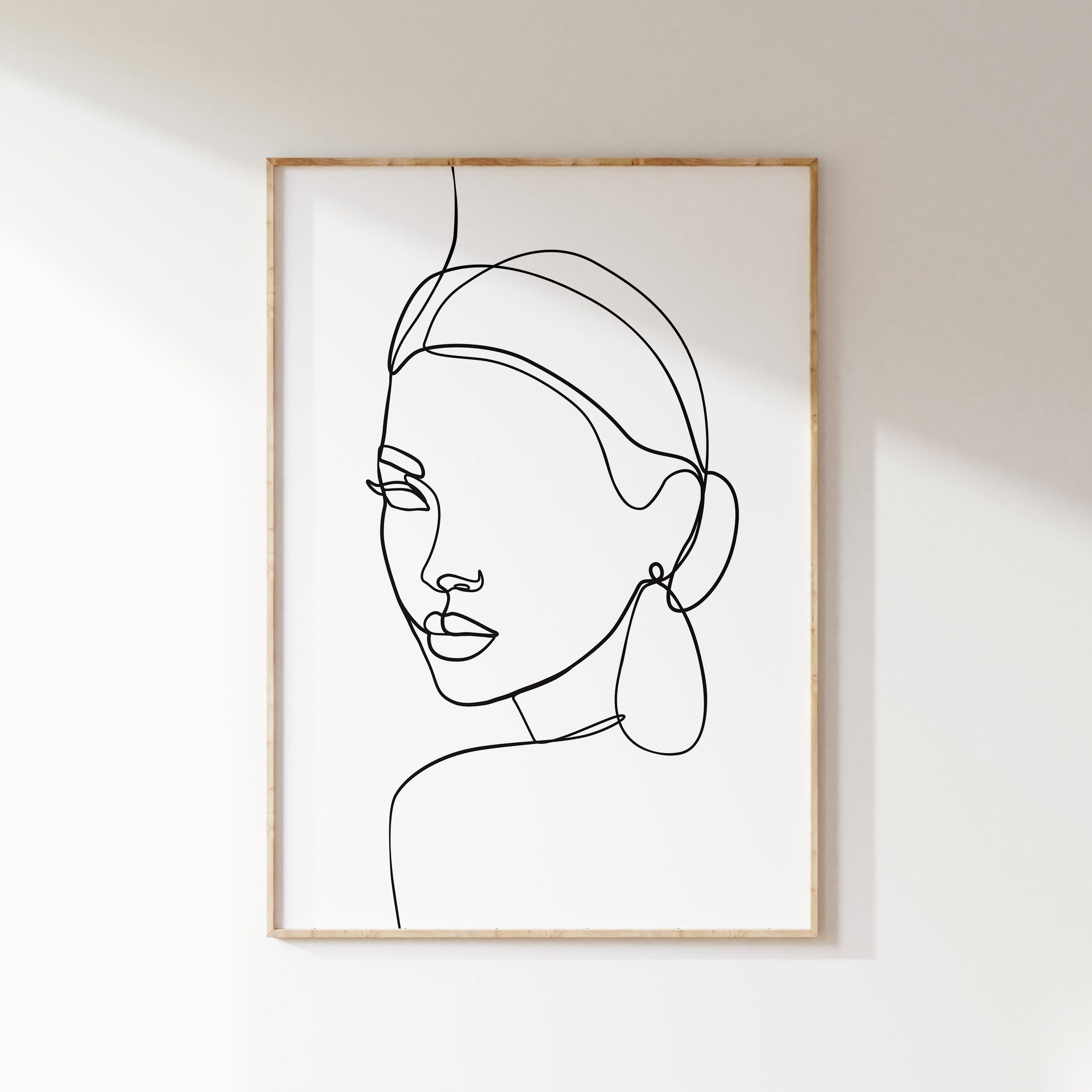 One Line Women Body Face Wall Art Throughout Most Recent Single Line Woman Face Printable Wall Art Line Drawing Face – Etsy France (View 13 of 15)