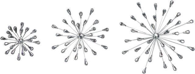 Popular Set Of 3 Silver Teardrop Starburst Rhinestone Jeweled Metal Wall Hanging Art  Decorative Crystal Home Decor Wall Art & Coverings – Newegg In Starburst Jeweled Hanging Wall Art (Photo 9 of 15)