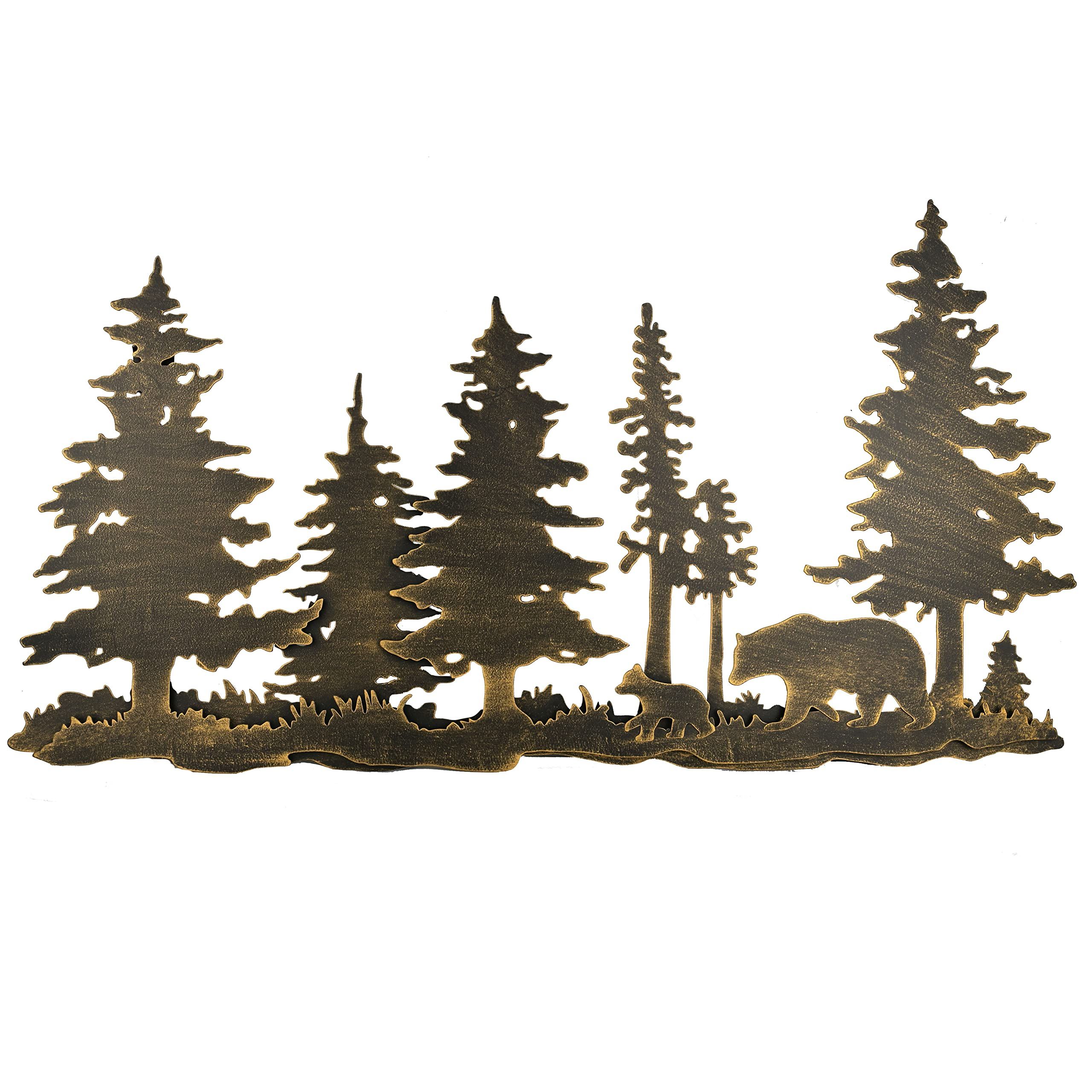 Preferred 3 Layers Wall Sculptures Within Amazon: Remenna Cabin Wall Decor 3 Layer Bear Wall Decor Rustic Metal Wall  Art Hanging For Living Room Bedroom Bathroom Indoor Outdoor 22x12 Inches :  Home & Kitchen (Photo 1 of 15)