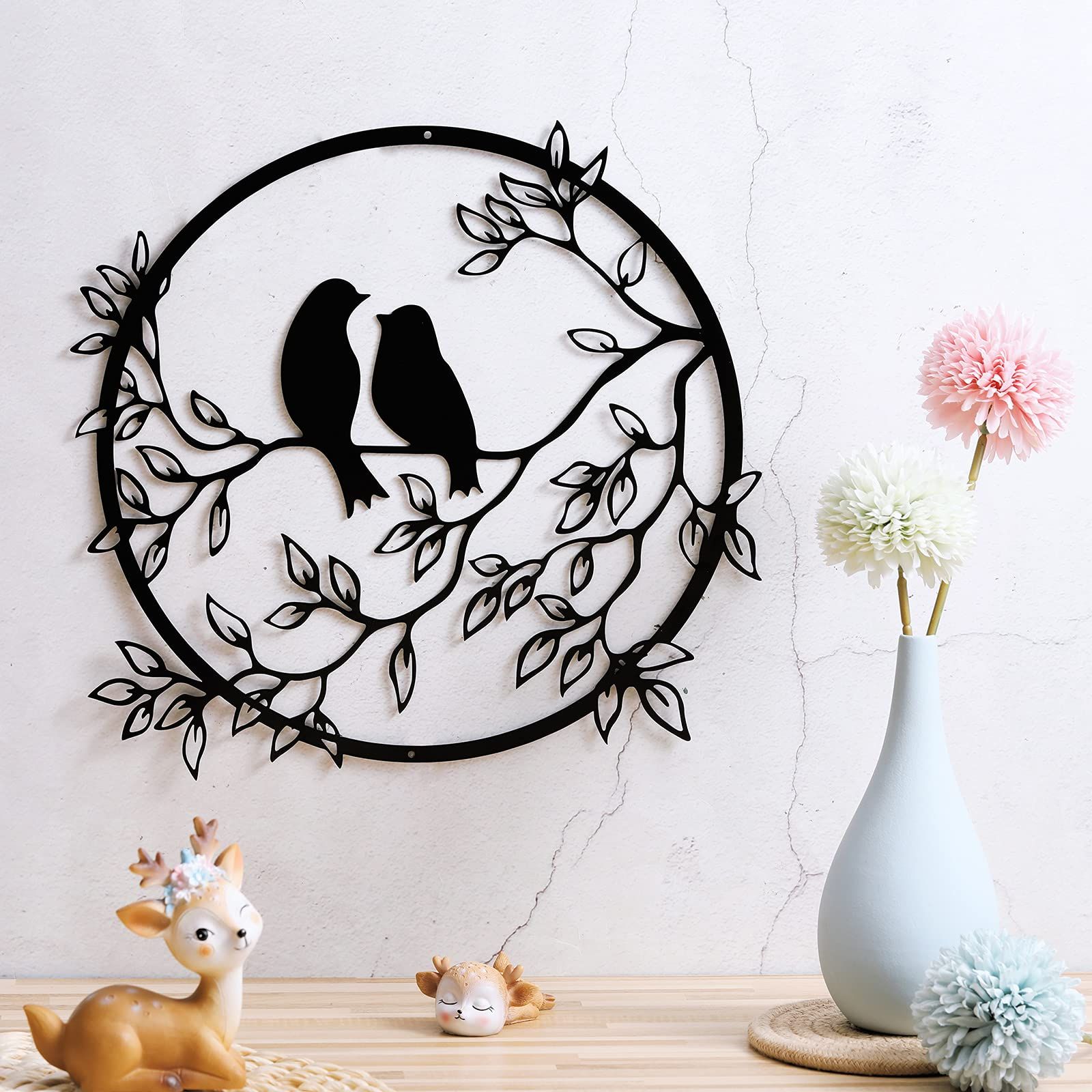 Recent Metal Bird Wall Art For Ferraycle Metal Wall Art Bird On Tree Branch Metal Bird Wall Silhouette Bird  Wall Art Decor For Living Room Garden Bedroom Office Home Wall Housewarming  Party Decor (black) : Amazon.in: Home & (Photo 7 of 15)