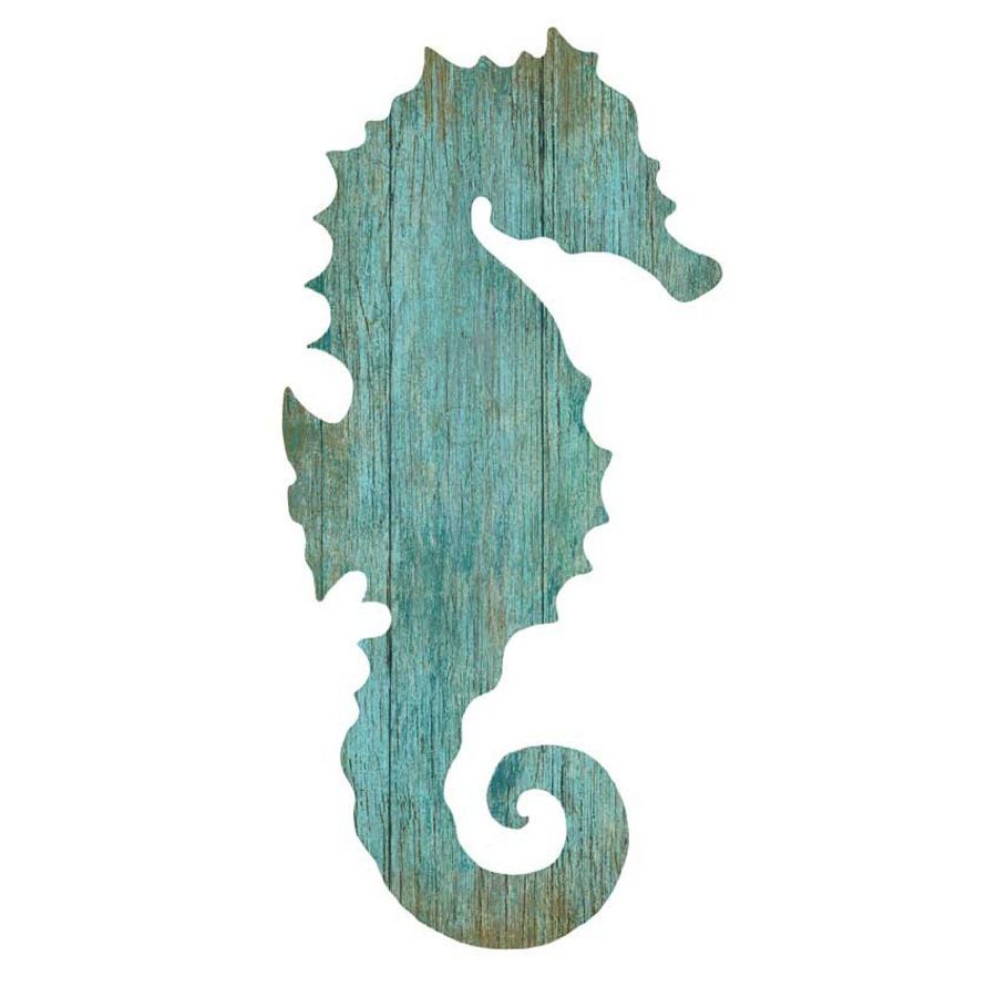 Seahorse Wall Art Intended For Best And Newest Seahorse Silhouette Facing Left Wall Art – Aqua – Beach Décor Shop (View 7 of 15)