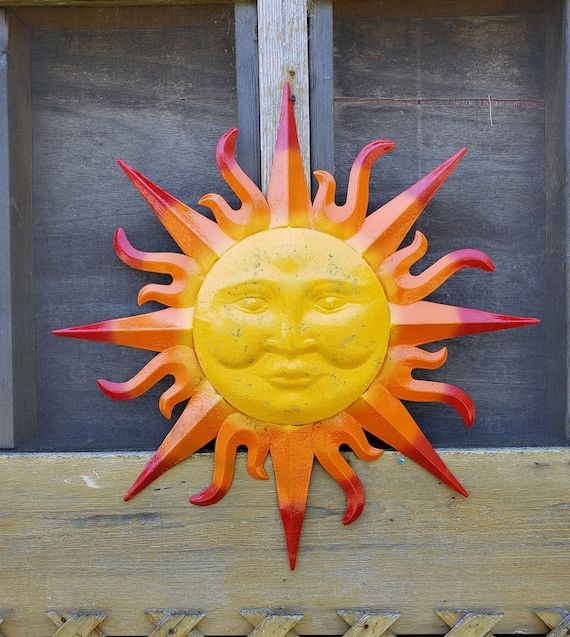 Sun Face Metal Wall Art Regarding Widely Used Garden Decor Metal Sun Wall Art Outdoor Wall Art Metal Sun – Etsy (View 7 of 15)